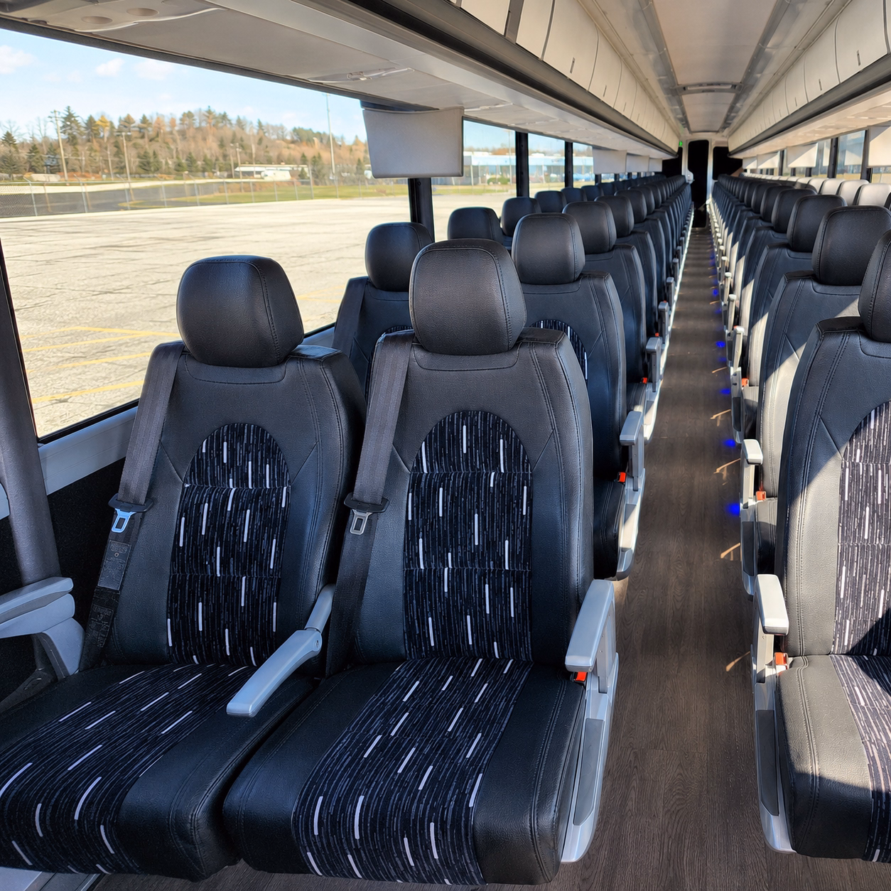 pleasanton charter bus interior