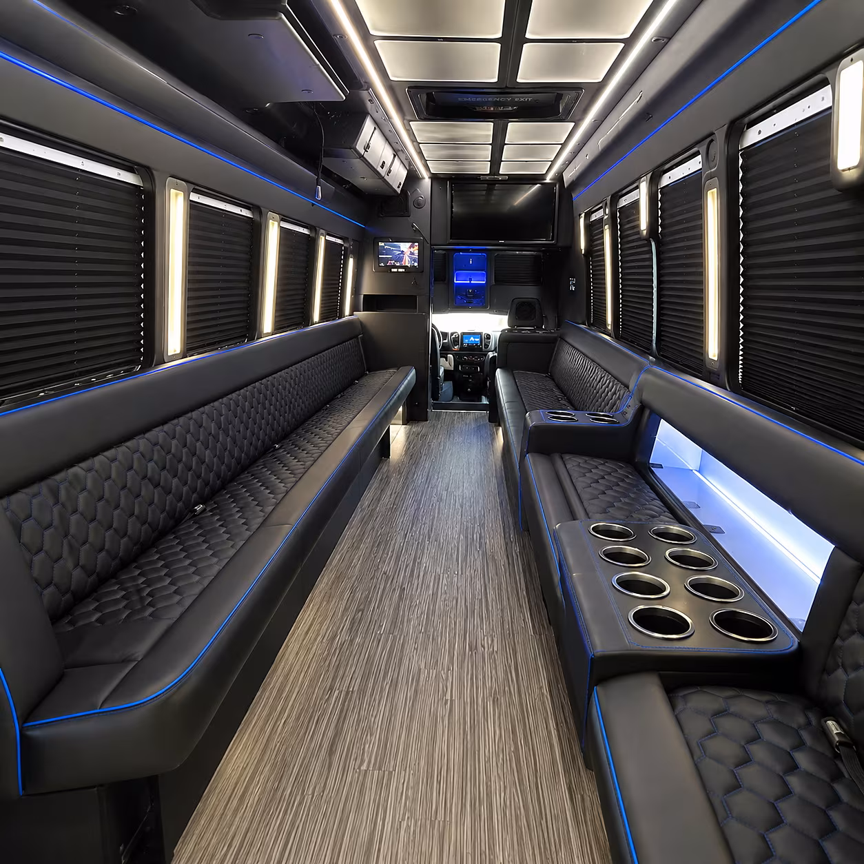 pleasanton party bus rentals inside