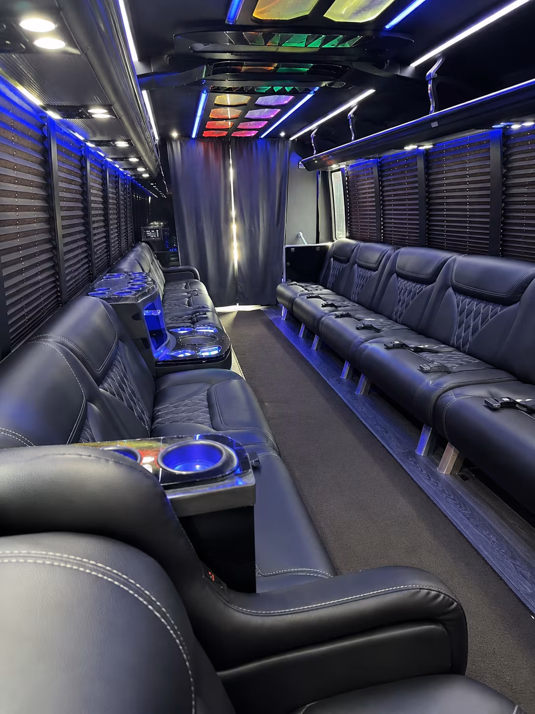 start the party before the first tasting with a party bus built for it